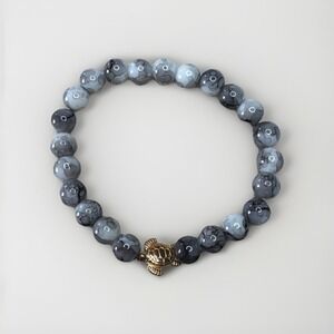 Natural Mixed Moonstone Turtle Gem Crystal Stretch Bracelet w/ 6mm Beads New